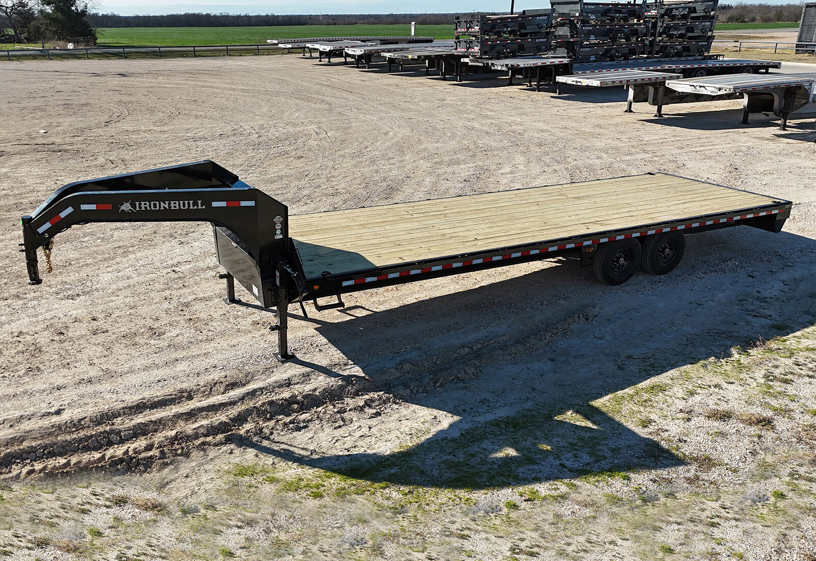 Iron Bull gooseneck flatbed trailer for sale in Texas at Trailer Place authorized dealer