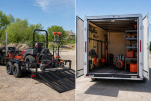 Read more about the article Open Utility Trailer vs Enclosed Trailer for Landscapers: Which One Wins?